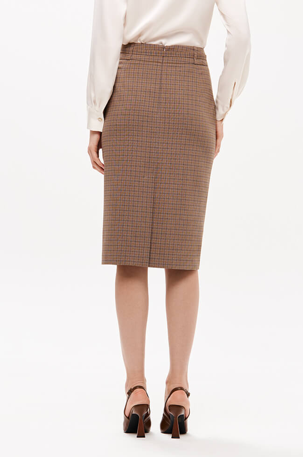 4902 Юбка женская (коричневый клетка)