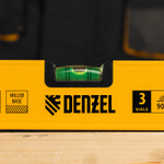 Уровень алюминиевый, магнит, фрезерованный, 3 глазка (1 зеркал.) 0,5 мм/м, 800 мм Denzel