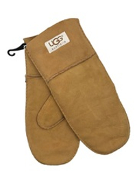 Женские Прямые Варежки Ugg Рыжие Замшевые (18)