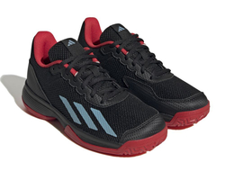 детские Кроссовки теннисные Adidas Courtflash - core black/preloved blue/better scarlet