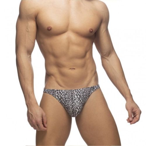 Мужские плавки с серым леопардовым принтом Romeo Rossi 6611-4