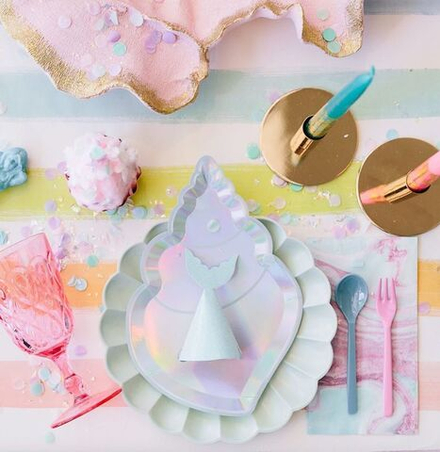 Тарелки "Голографическая Ракушка" 8 шт.