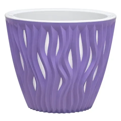 Кашпо для цветов пластиковое 1,6л d-16см «Вдохновение» Лаванда