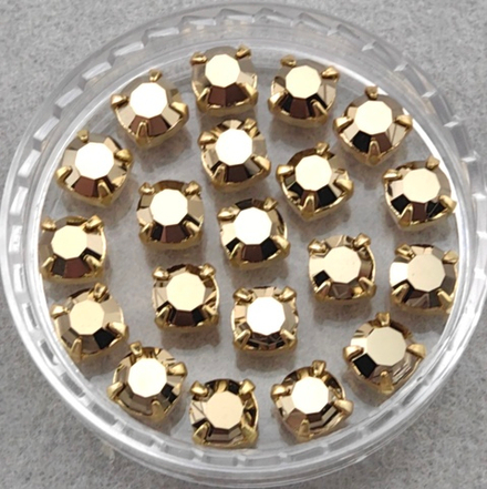 Шатоны Preciosa MAXIMA в оправах, Crystal Starlight Gold/Gold