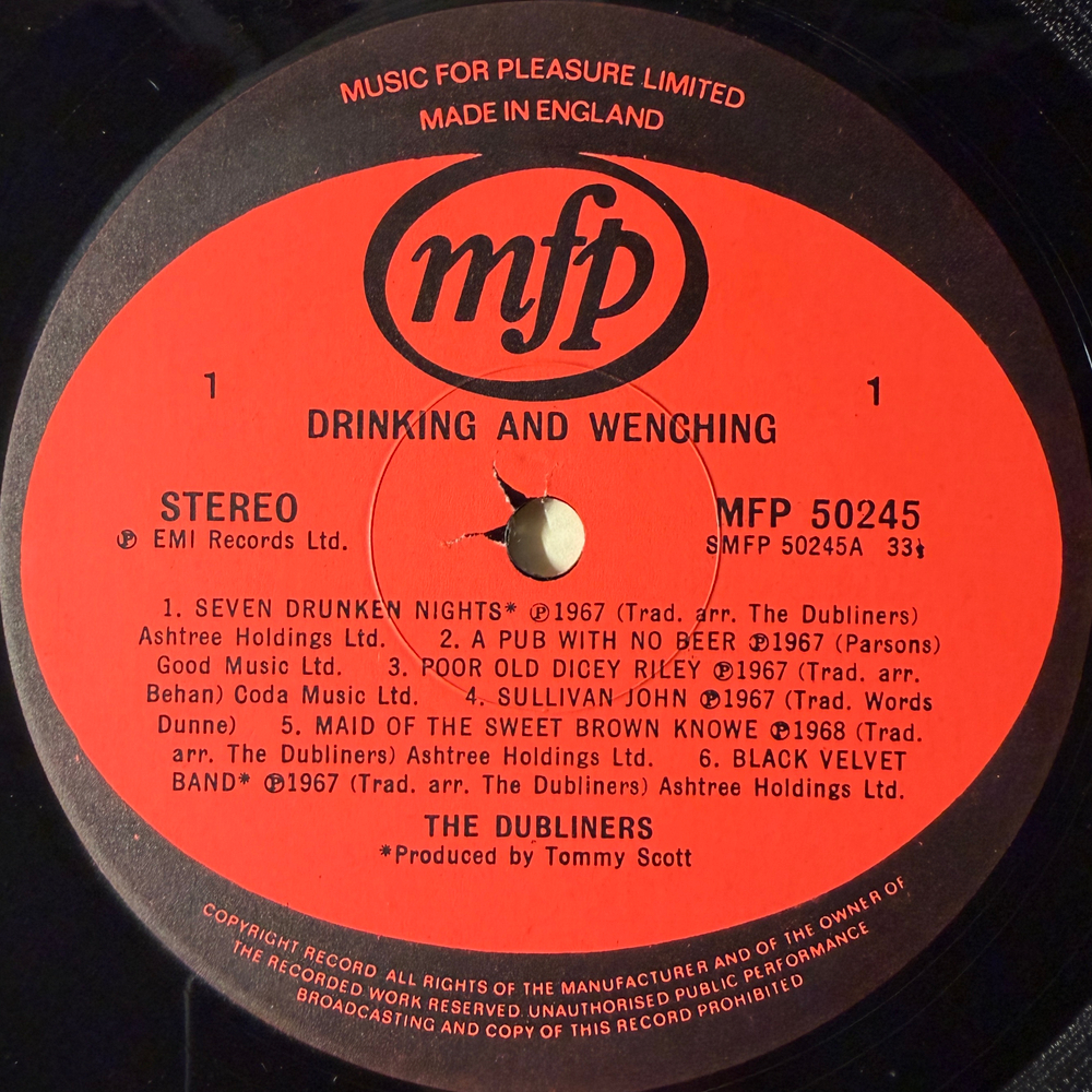 The Dubliners ‎– Drinking & Wenching (Англия 1976г.)Т