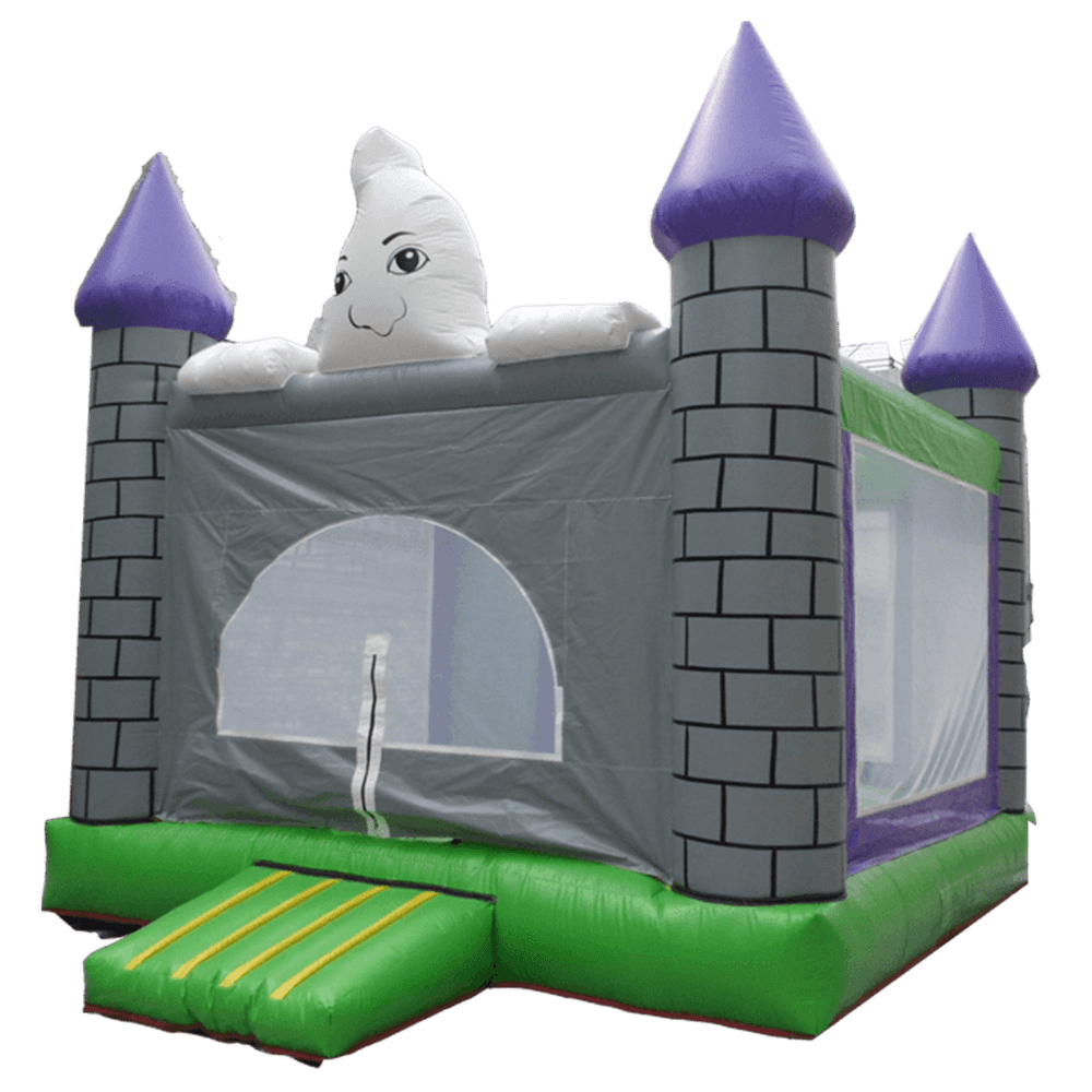 Детский надувной батут "Замок каспера" с крышей