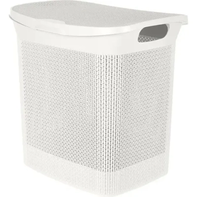 Корзина для белья Keeplex Ajur с откидной крышкой 35л 43х45см белое облако