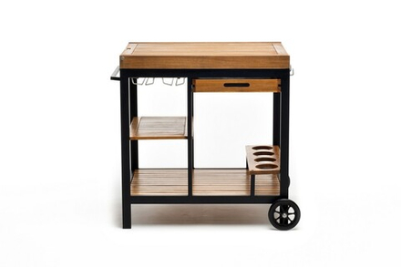 Стол сервировочный Joygarden НОРД раздвижной, темный графит, коричневый