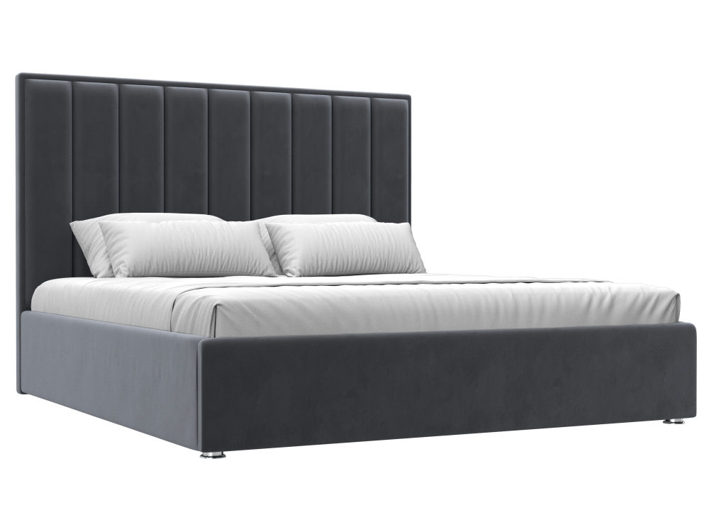 Кровать интерьерная Афродита 180, Серый, Велюр, 120581