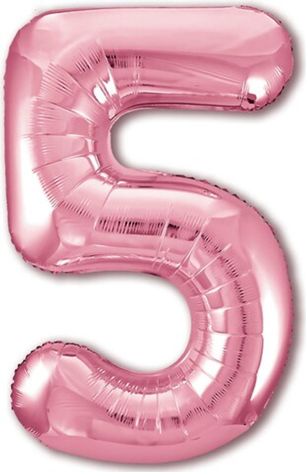 Аг 40''/102 см, Цифра Slim Розовый "5", 1 шт. (в упаковке)