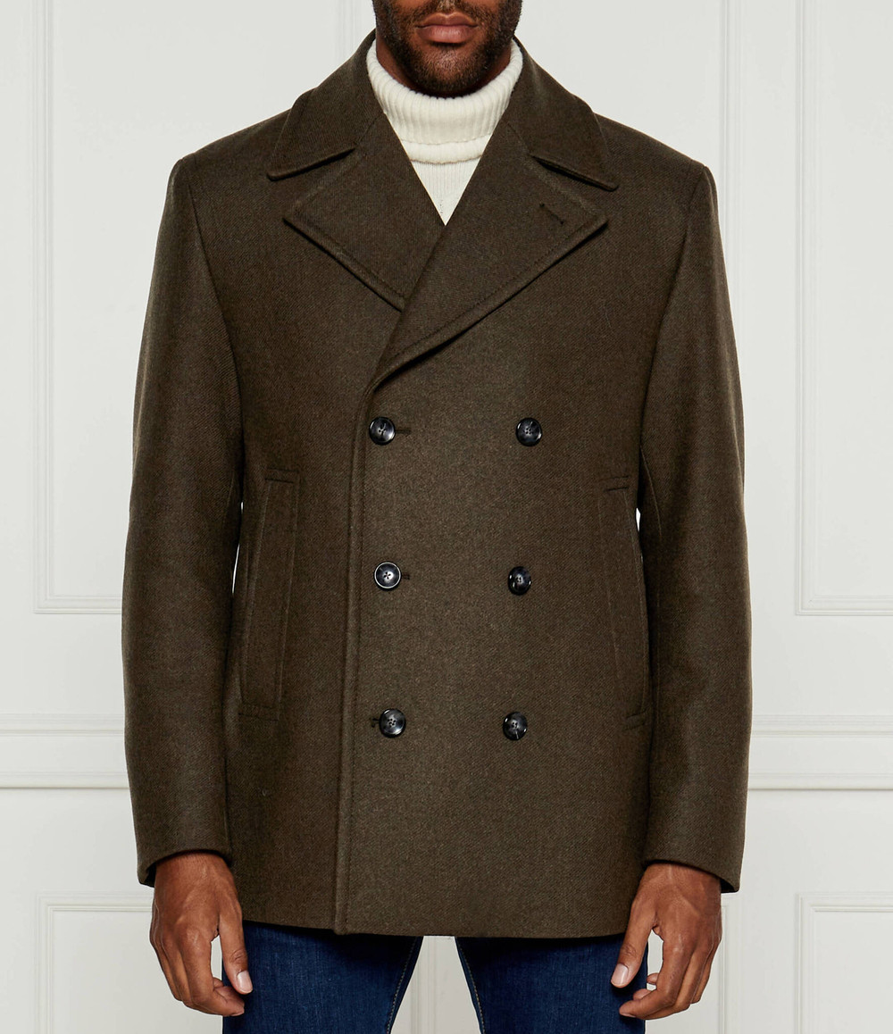 Хлопковое пальто BOSS BLACK - хаки(50527932)