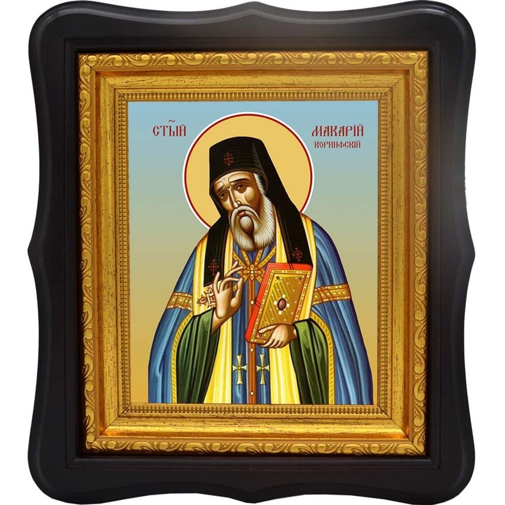 Макарий митрополит Коринфский, преподобный святитель. Икона на холсте.