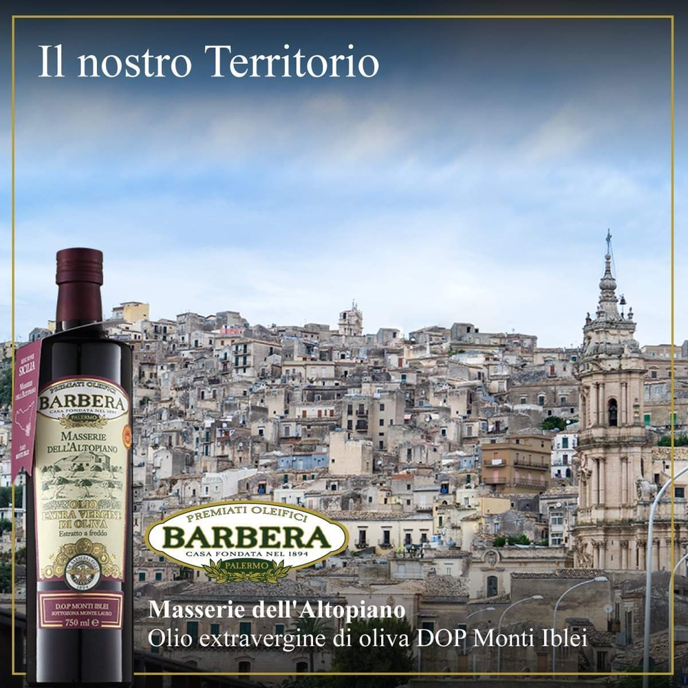 Оливковое масло BARBERA "MASSERIE dell`ALTOPIANA", D.O.P. Monti Iblei, Extra Virgin, 750 мл, Италия