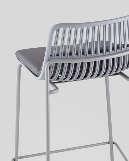 Стул барный Spain с подушкой серый