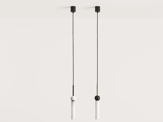 Подвесной светильник Delie золотой металл - черный мрамор