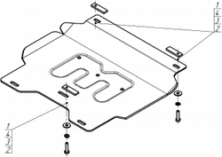 Защита картера двигателя, Переднего дифференциала. 5 мм, Алюминий. для Dodge Ram 1500 2024-н.в., Motodor.32916