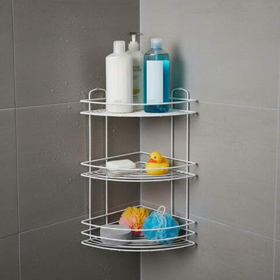 Полка угловая 3-х ярусная 21*21*41,5см "White", белый