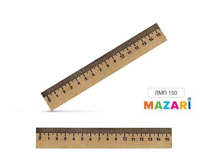 Линейка деревянная 15 см