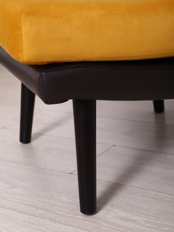 Кресло "Luna" антивандальный велюр горчичный/венге