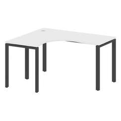 Metal System Стол криволинейный левый на П-образном м/к БП.СА-3 (L) Белый/Металл Антрацит 1400*1200*