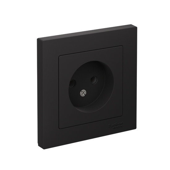 Розетка 1-м СП AtlasDesign 16А IP20 без заземл. в сборе карбон SE ATN001040