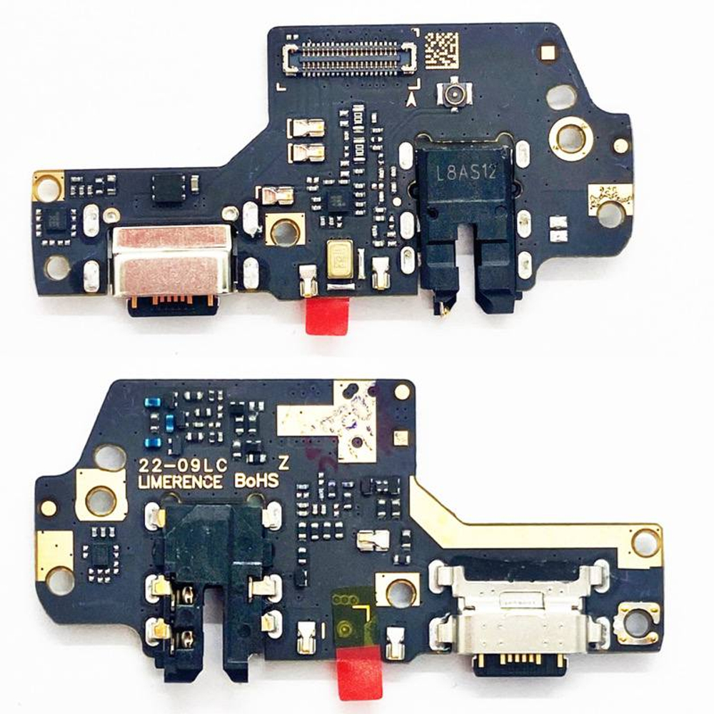 Шлейф для Xiaomi Redmi Note 8T плата системный разъем/разъем гарнитуры/микрофон - Премиум