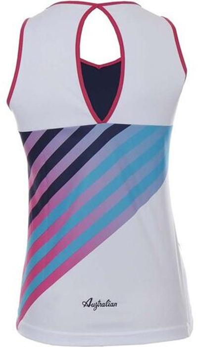 Женский топ теннисный Australian Tank Top Printed Back - blu cosmo