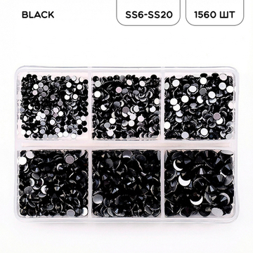 Набор страз холодной фиксации JET BLACK