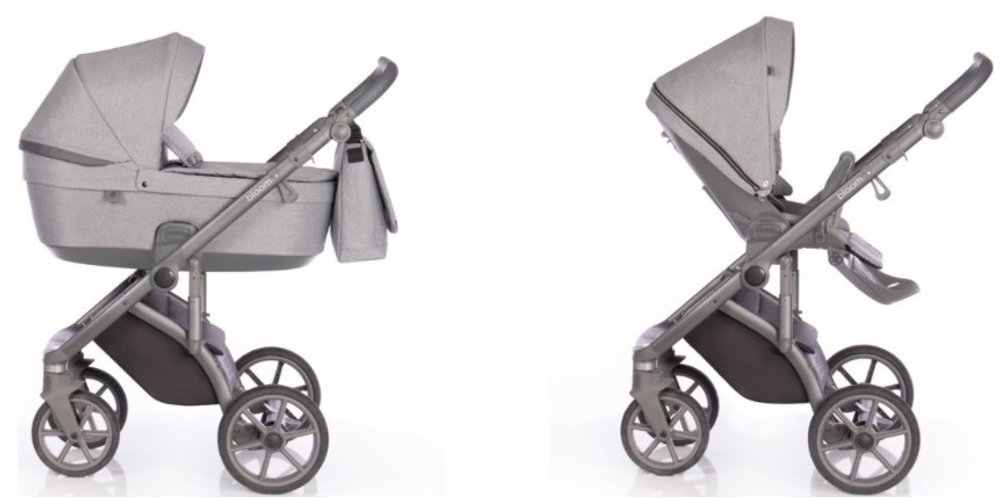 Детская коляска Roan Bloom 2 в 1 New 2021 (Серый) Grey Dots