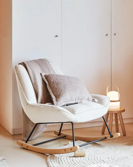 Кресло-качалка Marline, белое букле