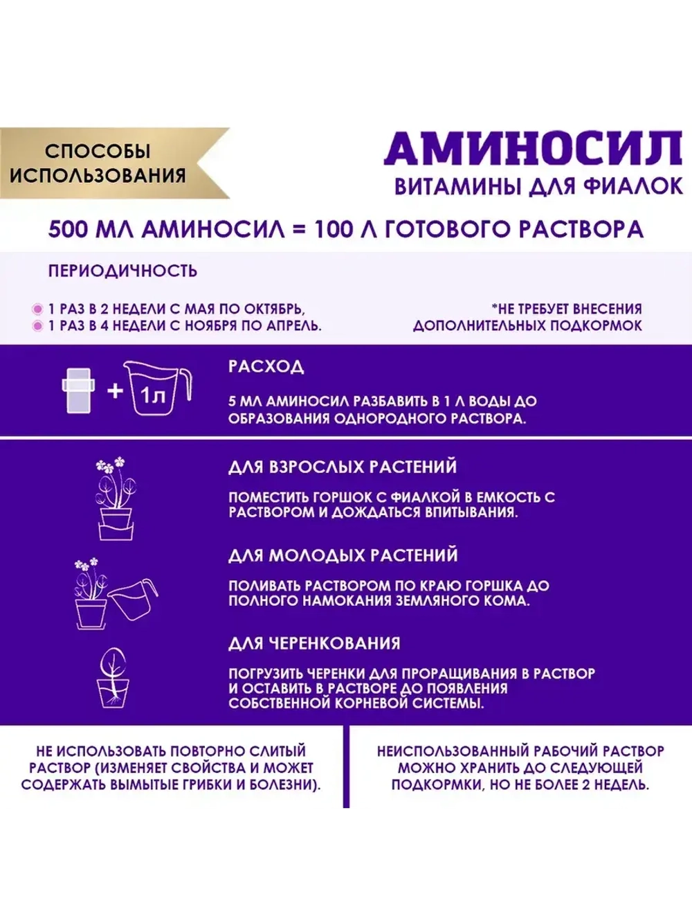 Аминосил для фиалок удобрение 5мл *2шт