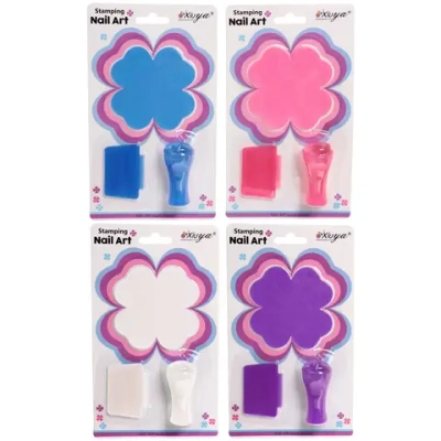 Набор для дизайна ногтей - стемпинг «VivA Manicur», пластина цветок, микс 4 цвета, 19*11см