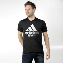 Мужское теннисное поло adidas CAT Graphic T-Shirt Men - Black, White