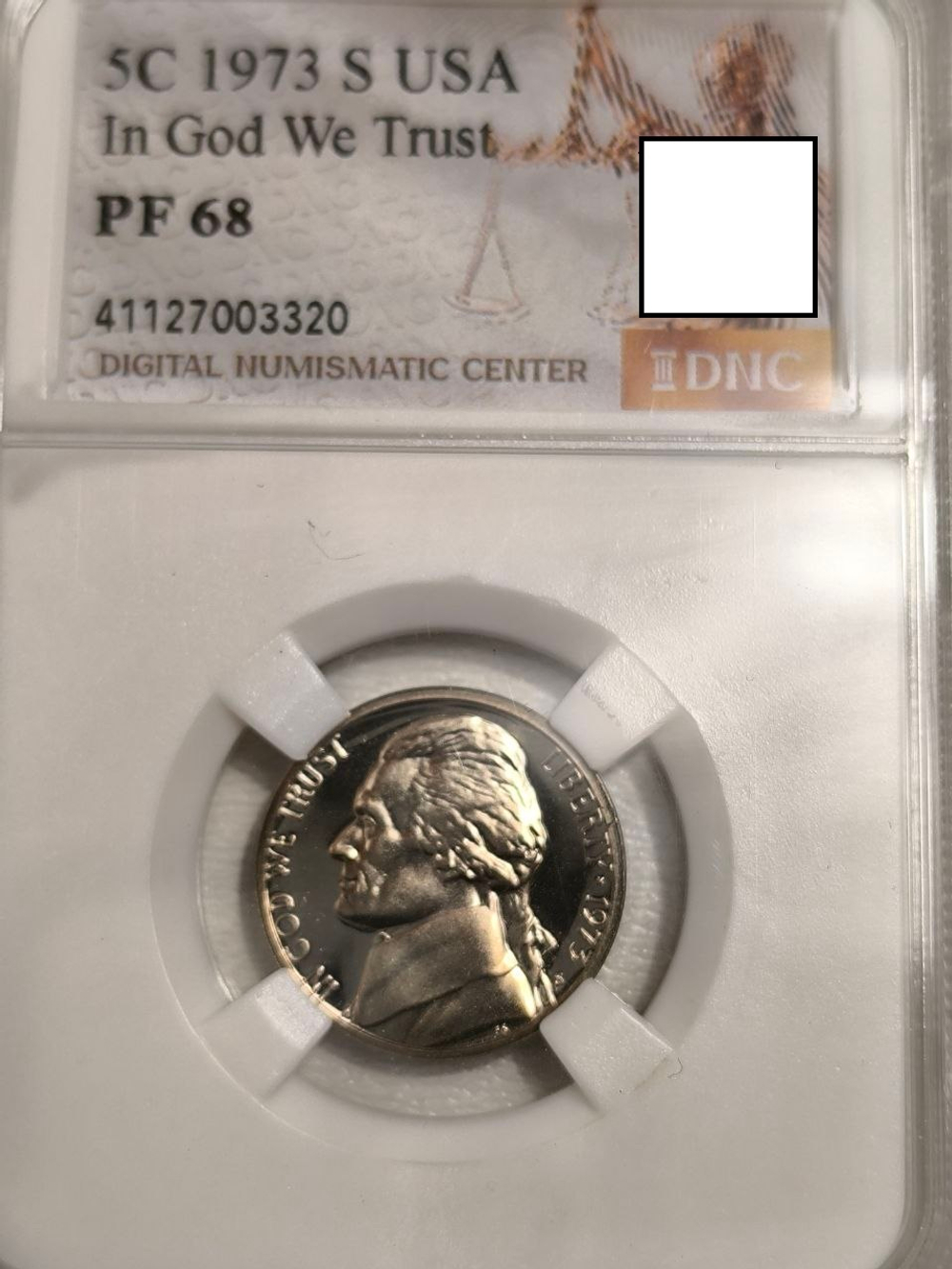 Монета США 5 центов 1973 год "Jefferson Nickel (Джефферсон)"