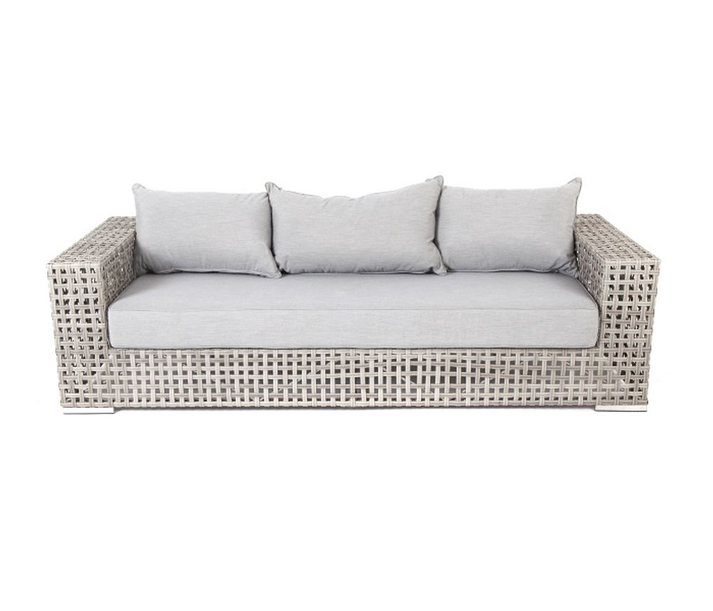 "Тито" диван из искусственного ротанга трехместный, цвет серый (уценка)