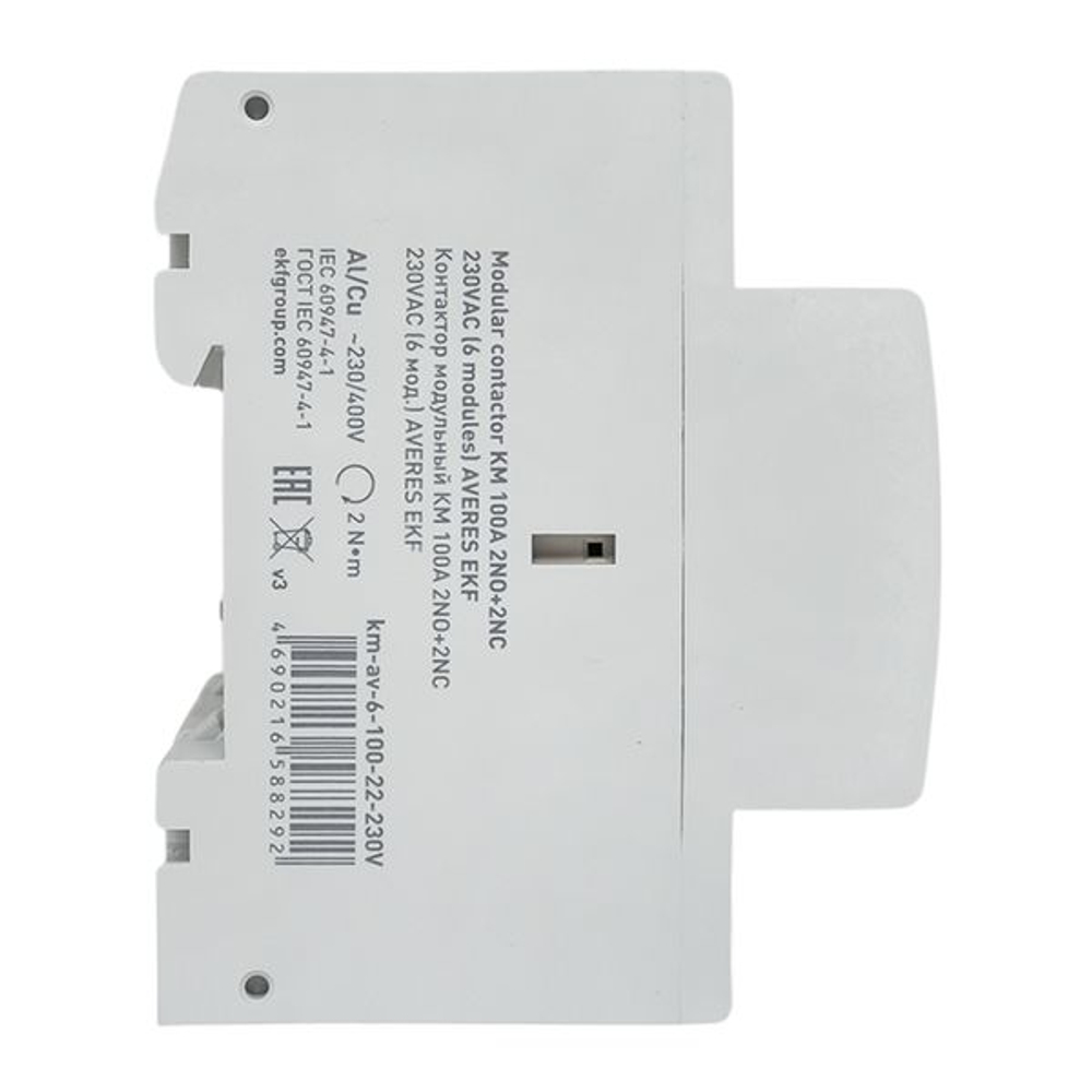 Контактор модульный КМ 100А 2NO+2NC 230В АС (6 мод.) AVERES EKF