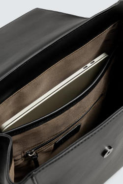 ZARA РЮКЗАК С КЛАПАНОМ, ЧЕРНЫЙ