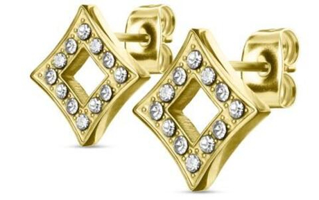 Серьги из стали с фианитами