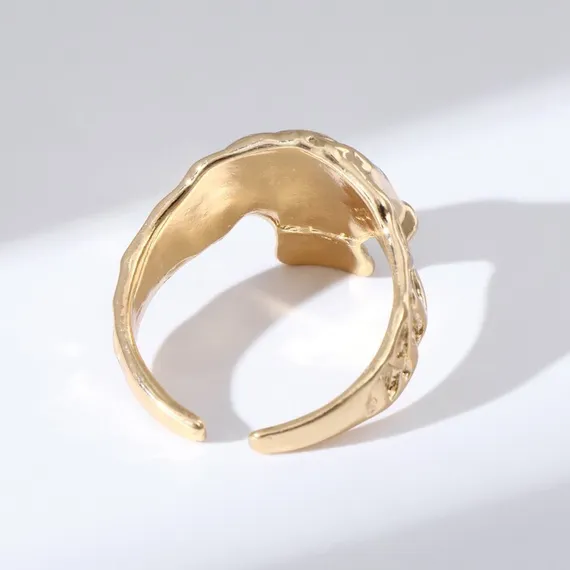 Кольцо &quot;Настроение&quot; череп, цвет золото, безразмерное