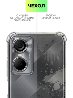 Чехол BROSCORP для Tecno Pop 6 Pro оптом (арт. TCN-POP6P-HARD-TPU-TRANSPARENT)