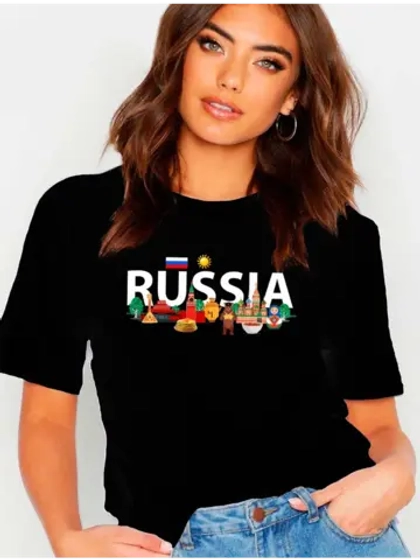 Футболка с надписью Россия