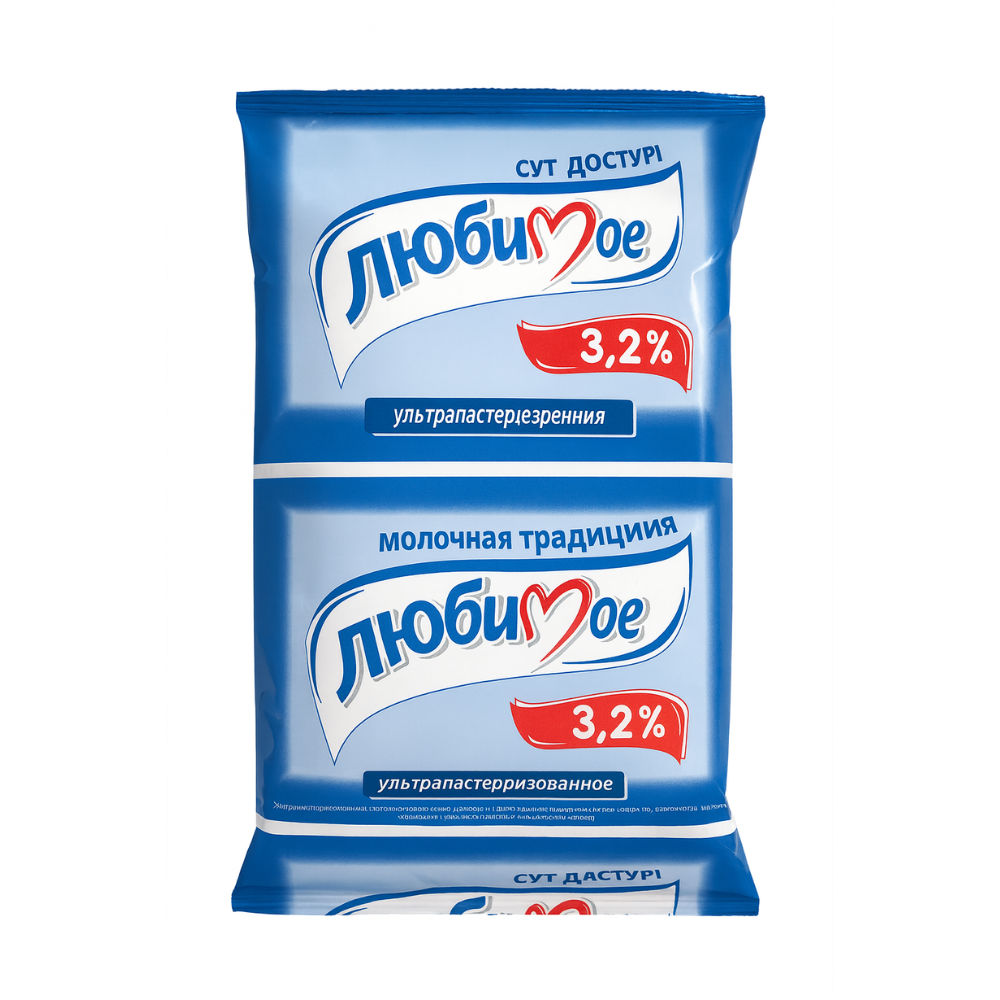 Молоко Любимое 3,2% 0,9 мл ТФА