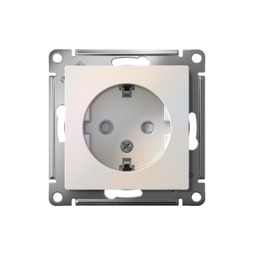 Розетка 1-м СП AtlasDesign 16А IP20 с заземл. защ. шторки механизм жемчуж. SE ATN000445