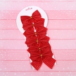 Бант на ёлку «Волшебство» 8,5*9 см (набор 6 шт), Красный