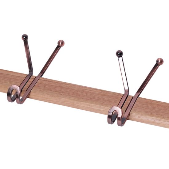 Вешалка с 4 тройными крючками на деревяной планке 63х6,5х13 см. Besser BS 0904