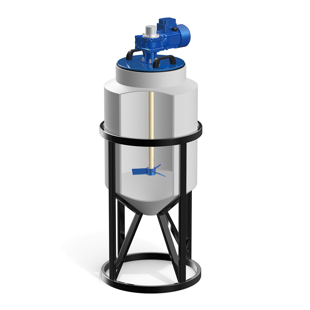 Ёмкость с лопастной мешалкой Полимер-Групп K 100 л. конусная (540x540x1686см;) - арт.559205