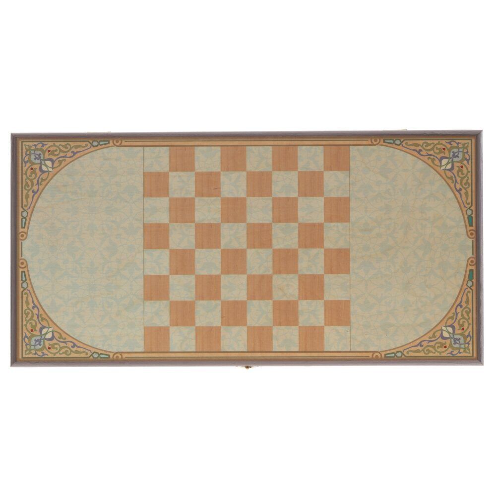 GAEM Игра настольная 2 в 1 ( шашки, нарды) "Белые лошади", L50 W25 H4 см