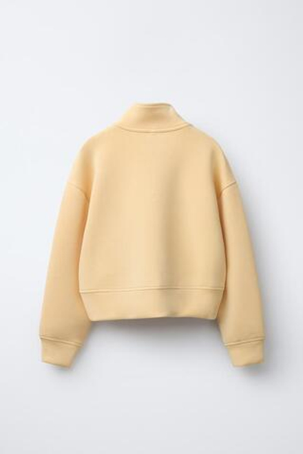 ZARA ТОЛСТОВКА ИЗ МОДАЛА С НАДПИСЬЮ, ЖЕЛТЫЙ