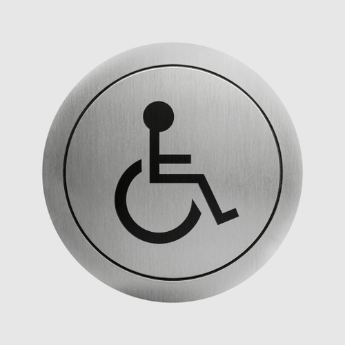 Табличка "Туалет для лиц с ограниченными возможностями" нерж. сталь NOFER 16724.2.S матовый