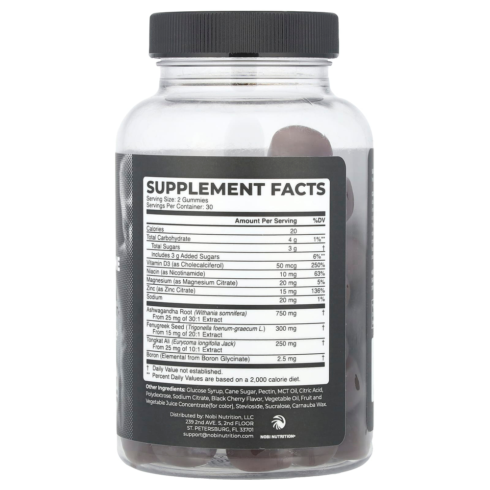 Nobi Nutrition, Жевательные мармеладки с тестостероном премиального качества, 60 жевательных таблеток